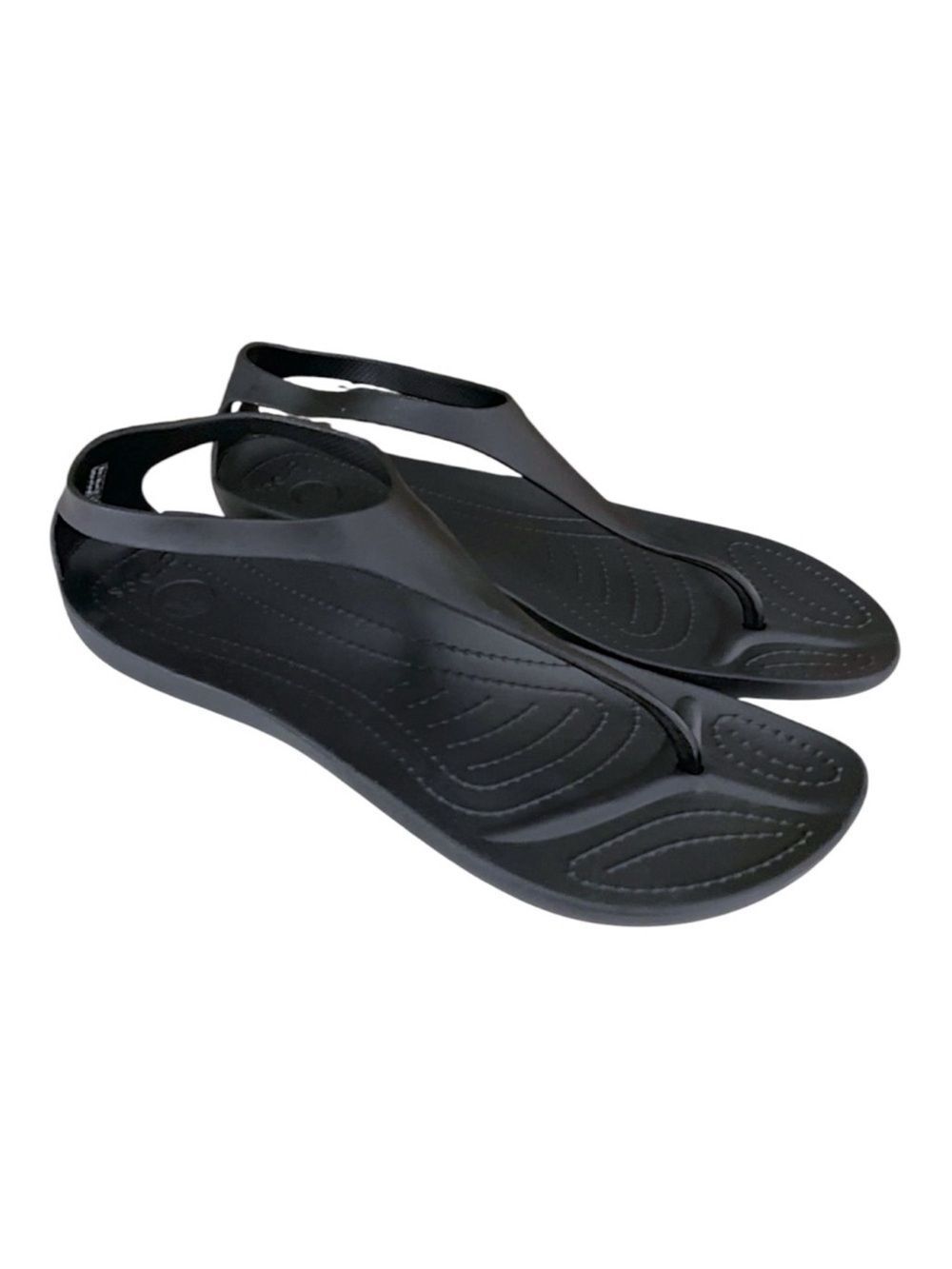 CROCS Womens size 10 Sexi Flip Flop Black Serena Sandals